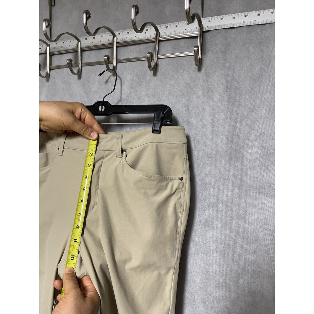 Lululemon Pants Men 32X27 Beige ABC Slim 5 Pocket Performance Warpstreme LM5AD9S - Picture 6 of 9
